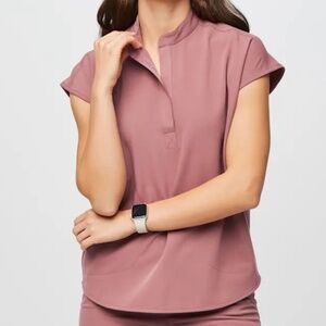 FIGS - Mauve Scrub Set - Rafaela Top snd Wide Leg Pant - Small